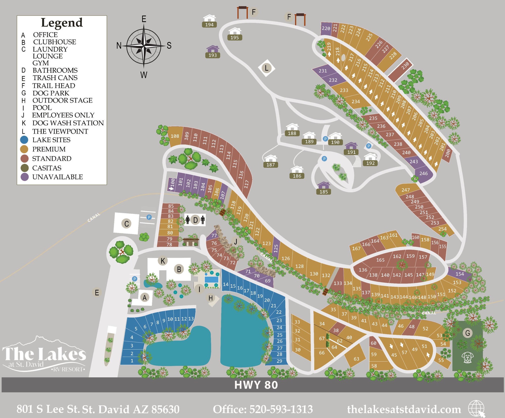 The Lakes resort map, enlarged