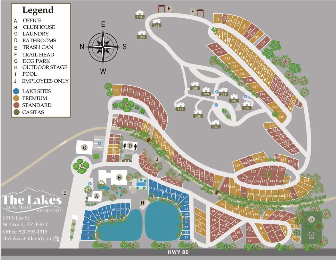 Lakes RV Resort Map